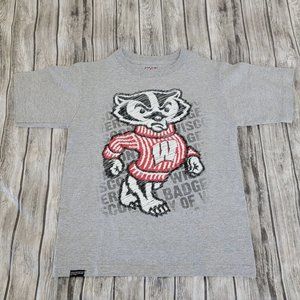 University of Wisconsin Badgers Shirt JanSport Gray Youth Size M